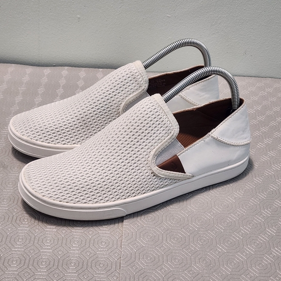 OLUKAI Pehuea Women's Size 9/EU 39 White Mesh Slip-On Drop Heel Comfort Shoes - Picture 4 of 12